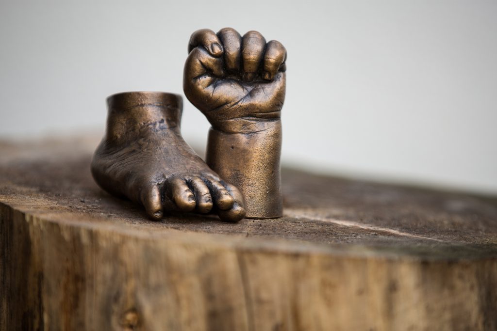 3d baby hand and foot cast in luxury solid bronze