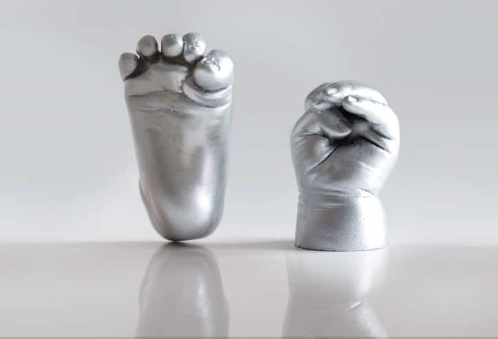3d baby hand and foot casting in silver