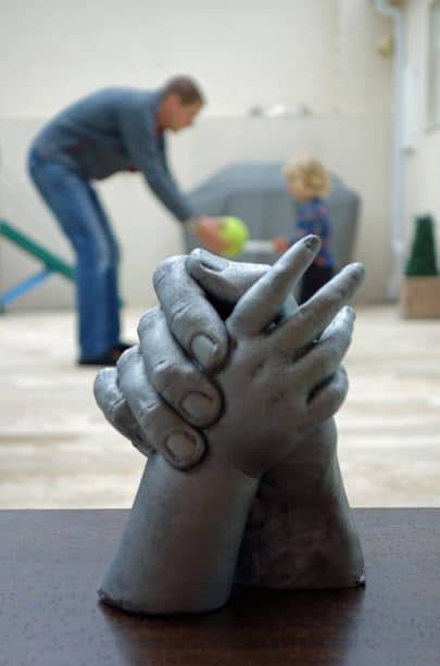 Father and Son 3D Holding Hands Statue