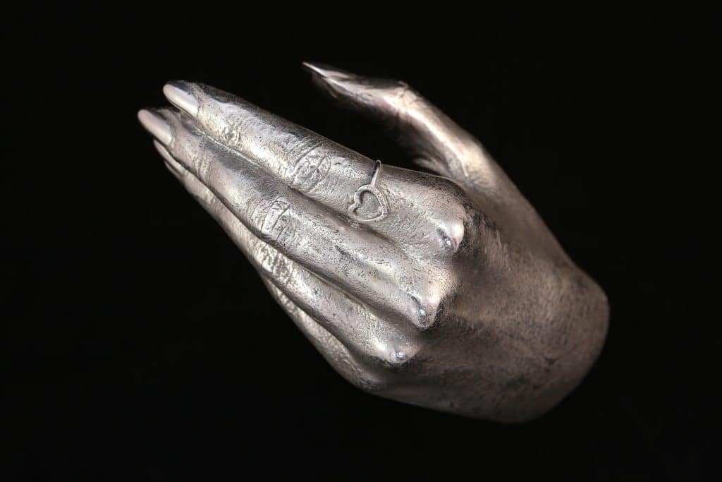 Memorial 3D keepsakes silver hand casting by award-winning keepsake artist